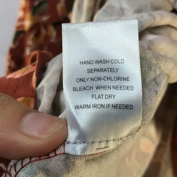 Anthropologie Daniel Rainn Darrel Crochet Yoke Knit Floral Print Top Petite M - Picture 6 of 9